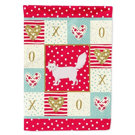Carolines Treasures 28 x 0.01 x 40 in. Turkish Angora Cat Love Canvas House Flag CK5726CHF